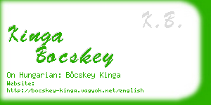 kinga bocskey business card