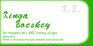 kinga bocskey business card